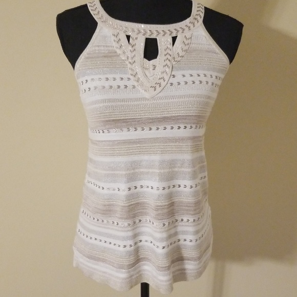 White House Black Market Tops - ☆ WHBM ☆ 😍 Shimmery Embellished Tank Top
